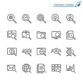 Search line icons. Editable stroke. Pixel perfect.