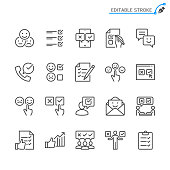 Survey line icons. Editable stroke. Pixel perfect.