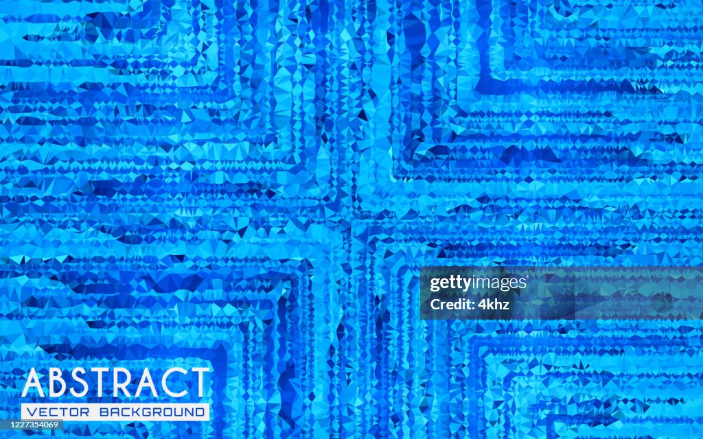 BLUE CROSS SHAPED POLYGONS SYMMETRIC ABSTRACT ARTWORK