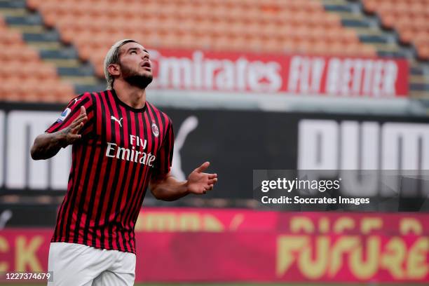 Theo Hernandez of AC Milan during the Italian Serie A match between AC Milan v Parma on July 15, 2020