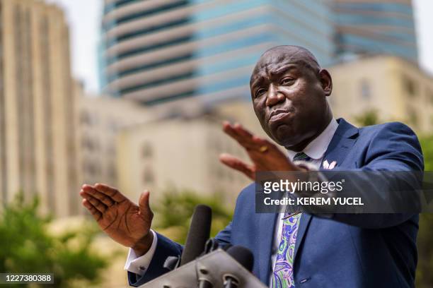 Attorney Ben Crump speaks at a press conference outside the federal courthouse on July 15 in Minneapolis, Minnesota. - Crump announced he is filing a...