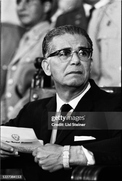 View of Dominican President Joaquin Balaguer during an unspecified event, Santo Domingo, Dominican Republic, August 1968.