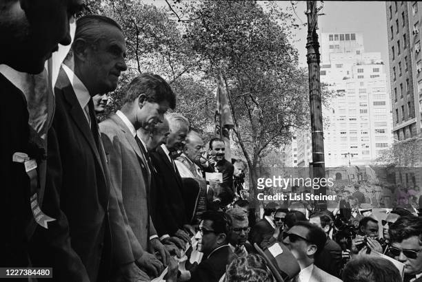 View of, among others, former New York Governor Averell Harriman , former US Attorney General and US senatorial candidate Robert F Kennedy , and New...