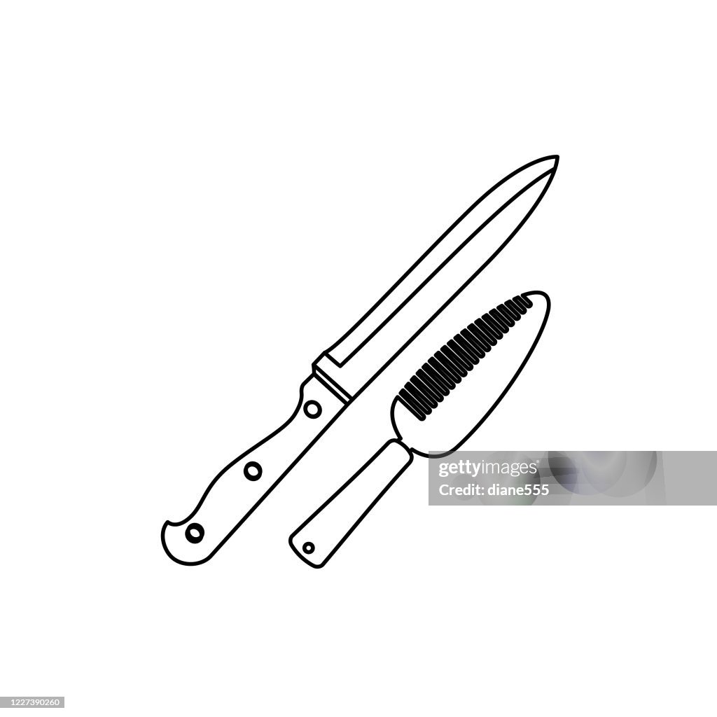 Knife And Cheese Cutter Kitchen Icon