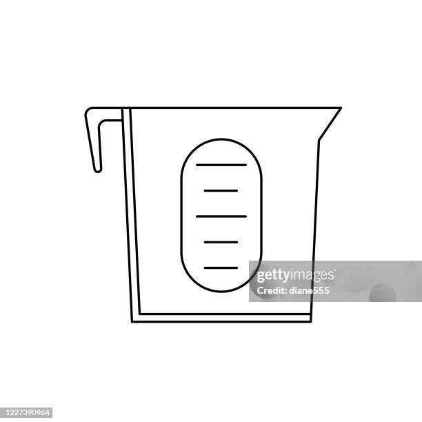 measuring cup kitchen icon - measuring cup stock illustrations