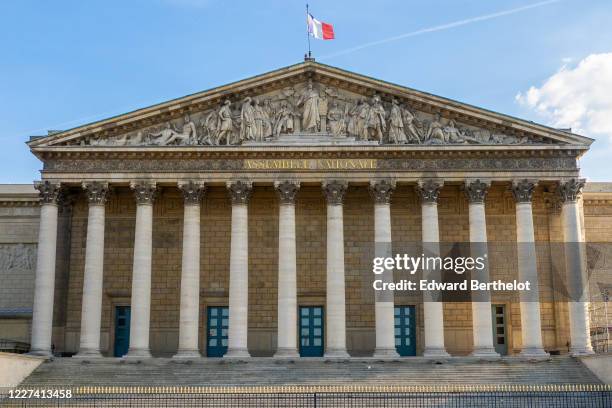 General view of the French National Assembly "Assemblee Nationale", which has approved the use of the virus tracking application StopCovid in the...