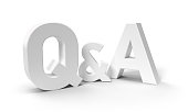 Q & A letters 3d render (clipping path)