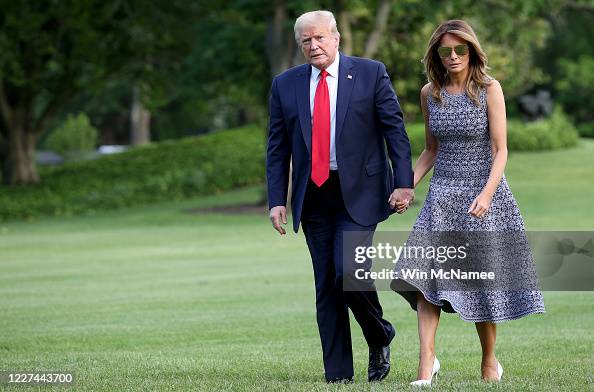 Trump Rdm U.S. President Donald Trump and first lady Melania Trump return to ...
