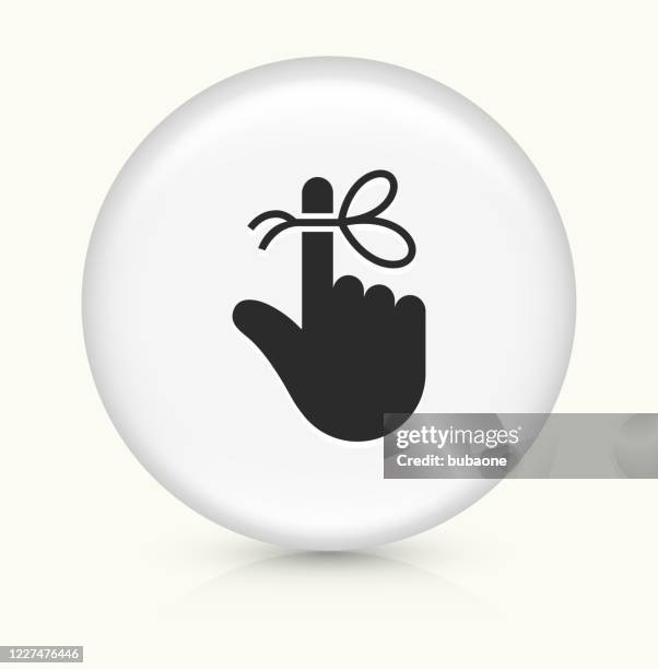 reminder string on finger icon - string around finger vector stock illustrations