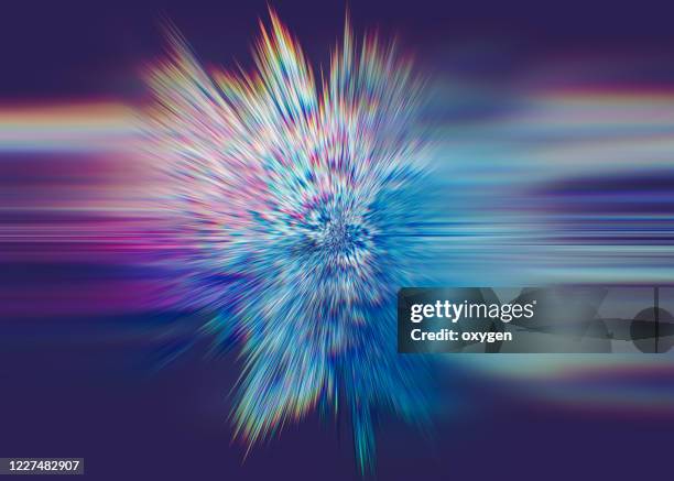 abstract lights motion speed radial lines space nebula background. long double exposure - purple texture foto e immagini stock