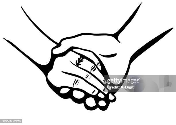 wedding engagement holding hands ink - engagement ring clipart stock illustrations