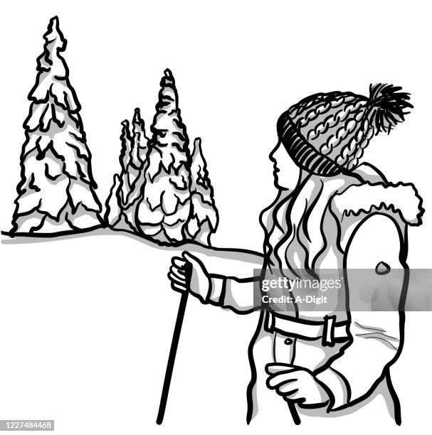 winter sport season - cross country skiing stock illustrations