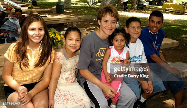Jeremy Sumpter with children from The Los Angeles Ronald McDonald House