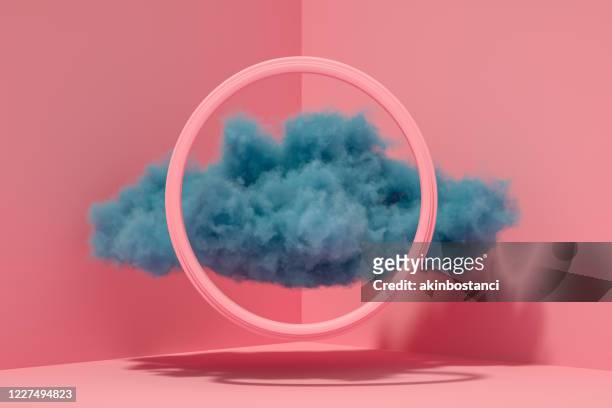 cloud in angolo interno con telaio - tempo atmosferico foto e immagini stock