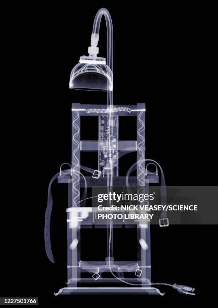 electric chair, x-ray - elektrischer stuhl stock-fotos und bilder