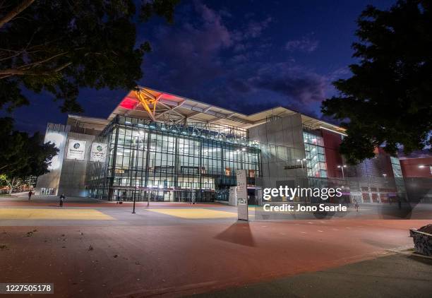 General view of Suncorp Stadium on May 28, 2020 in Brisbane, Australia. The NRL season resumed this evening after a postponement due to the Covid-19...