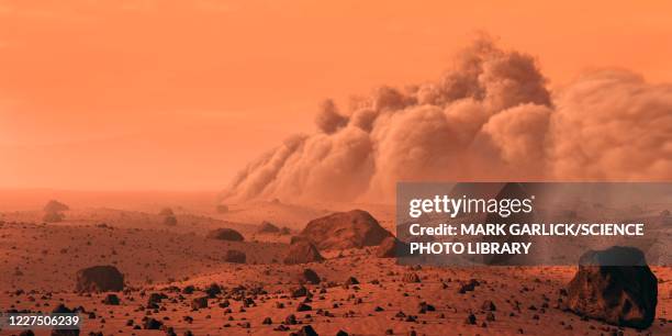 martian dust storm, illustration - dust storm stock-grafiken, -clipart, -cartoons und -symbole