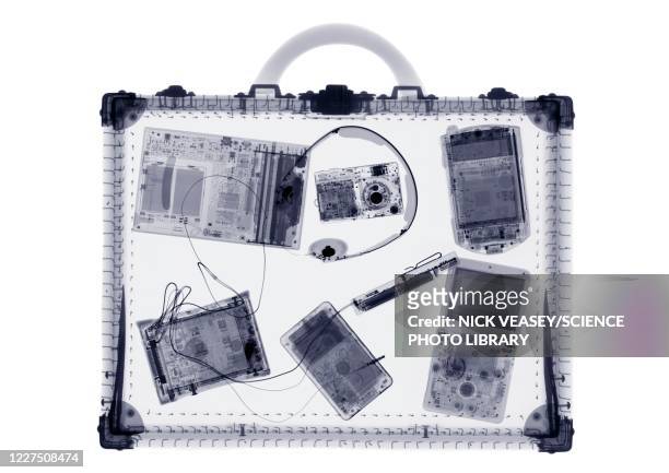 briefcase and it accessories, x-ray - walkman closeup stock pictures, royalty-free photos & images