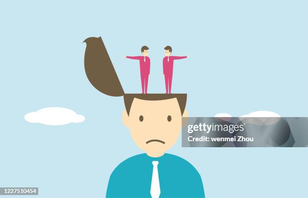 choosing - two paths surreal stock illustrations