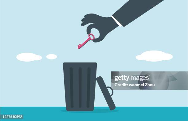 garbage - hand throwing stock illustrations