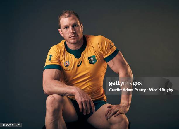 David Pocock of Australia poses for a portrait during the Australia Rugby World Cup 2019 squad photo call on September 10, 2019 in Odawara, Kanagawa,...