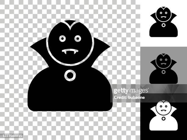 dracula icon on checkerboard transparent background - dracula stock illustrations
