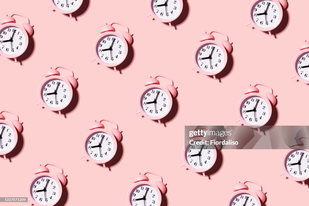 Pink alarm clock