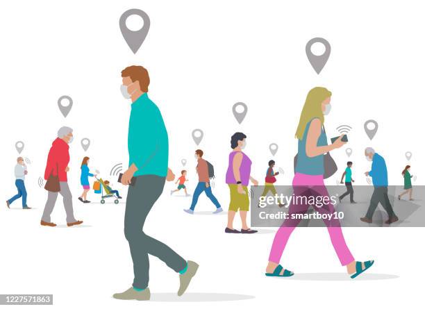coronavirus tracking application - covid persons with disabilities stock illustrations