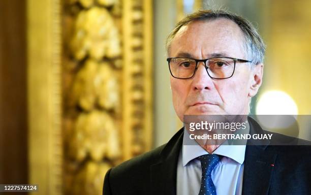 French centrist Union of Independents Democrats party senator Jean-Marie Bockel arrives to attend French Prime Minister's speech and French...