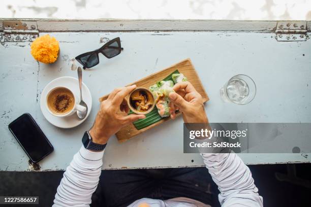 vietnamese rolls for lunch - kuta stock pictures, royalty-free photos & images