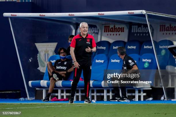 Coach Javier Aguirre of Leganes during the La Liga Santander match between Leganes v Valencia at the Estadio Municipal de Butarque on July 12, 2020...