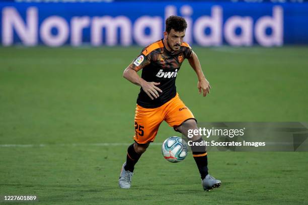 Florenzi of Valencia during the La Liga Santander match between Leganes v Valencia at the Estadio Municipal de Butarque on July 12, 2020 in Madrid...