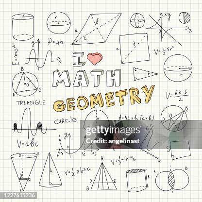 Geometry Math Doodle Hand Drawn Geometry Doodles Math Doodles High-Res Vector Graphic ...
