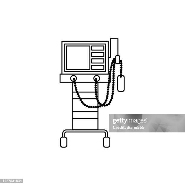 ventilator machine coronavirus icon - medical ventilator stock illustrations
