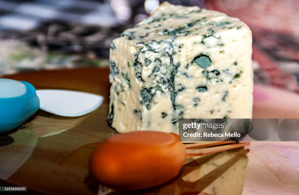 Piece of gorgonzola cheese