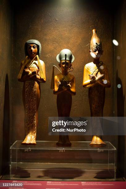 Replica of the art effect from the Tutankhamun tomb at the 'Tutankhamun: the tomb and its treasures' in Space 5.1 of IFEMA - Madrid Fair on the day...