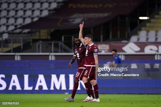 Andrea Belotti of Torino FC celebrate after scoring a goal during the Serie A match between Torino Fc and Genoa Cfc. . Torino Fc wins 3-0 over Genoa...