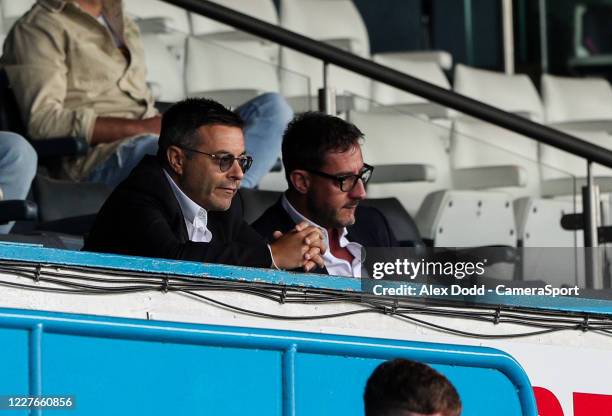 Leeds United owner Andrea Radrizzani watches on during the Sky Bet Championship match between Leeds United and Barnsley at Elland Road on July 16,...