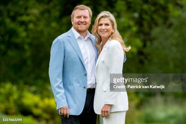 King Willem-Alexander of The Netherlands and Queen Maxima of The Netherlands during the annual summer photocall at their residence Palace Huis ten...