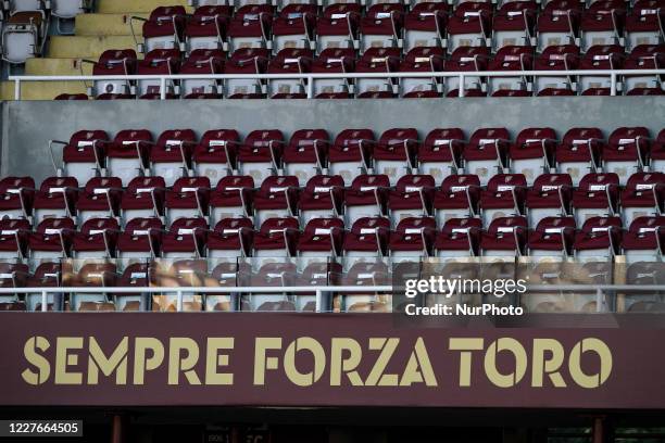 General view of the empty seats of Torino Stadio Olimpico Grande Torino during the Serie A football match n.33 TORINO - GENOA on July 16, 2020 at the...