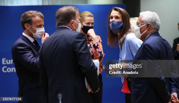 French President Emmanuel Macron , Portuguese Prime Minister Antonio Costa , Belgian Prime Minister Sophie Wilmes , Swedish Prime Minister Stefan...