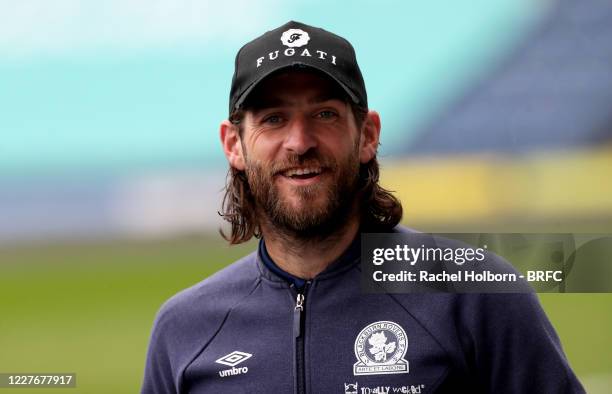 Danny Graham of Blackburn Rovers during the Sky Bet Championship match between Blackburn Rovers and Reading at Ewood Park on July 18, 2020 in...