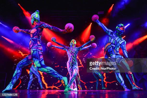 Scene from a new multimedia dance show inspired by the artworks of Stanisaw Wyspianski 'Apollo chained' performed by Art Color Ballet at the Forty...
