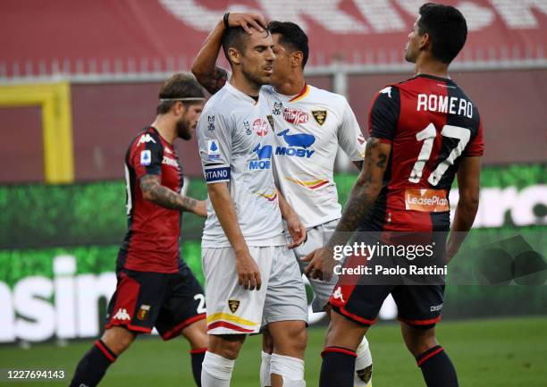 Marco Mancosu of US Lecce disappointment after a missed penalty during the Serie A match between Genoa CFC and US Lecce at Stadio Luigi Ferraris on...