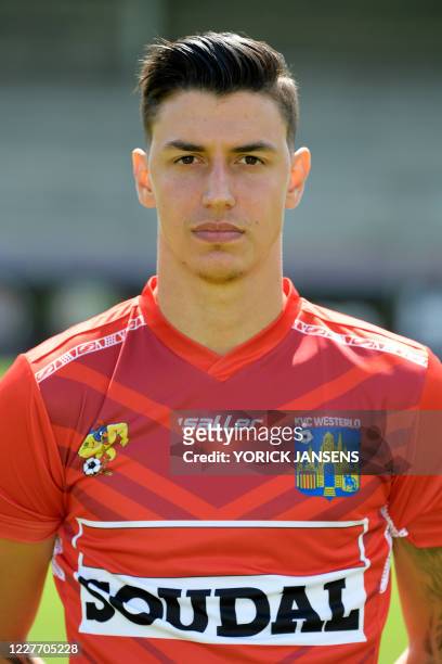 Westerlo's Berke Ozer poses for the photographer, at the 2020-2021 photoshoot of Belgian Proximus League 1b second division team KVC Westerlo, Monday...