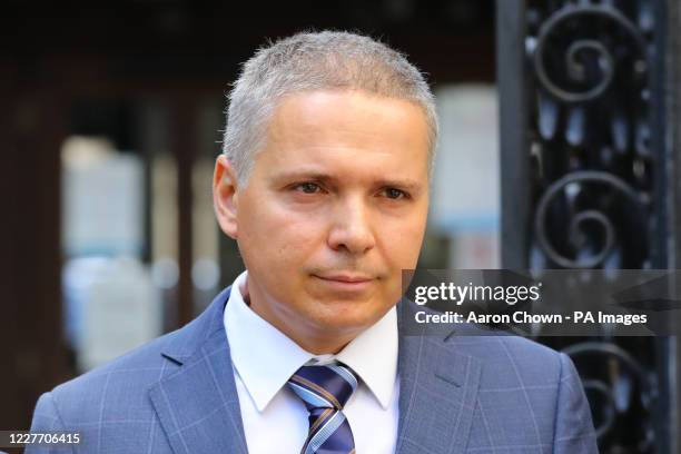 Russian businessman Aleksej Gubarev leaving the High Court in London following a hearing in his libel case against Christopher Steele, a former...