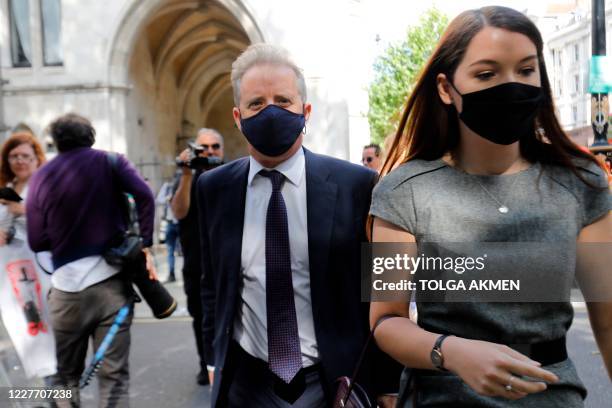 Former British spy Christopher Steele leaves the high court on July 20, 2020.