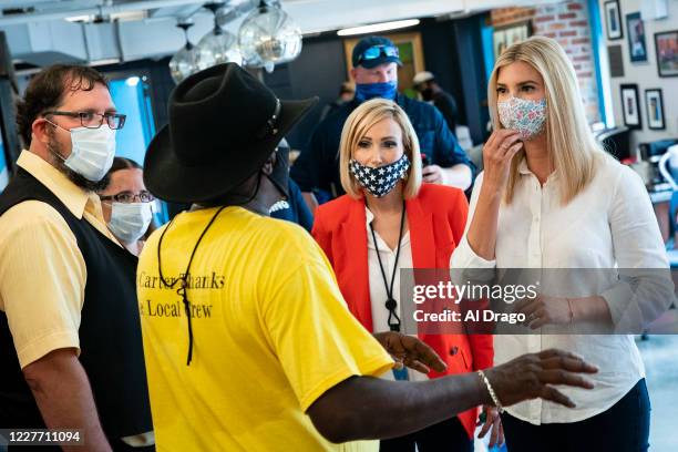 Ivanka Trump and Pastor Paula White, leader of the White House's Faith and Opportunity Initiative, listen during a meeting with local faith and...