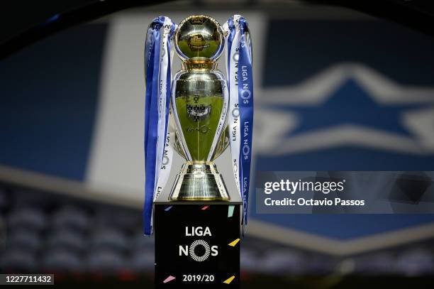 General view of the trophy following the Liga Nos match between FC Porto and Moreirense FC at Estadio do Dragao on July 20, 2020 in Porto, Portugal....