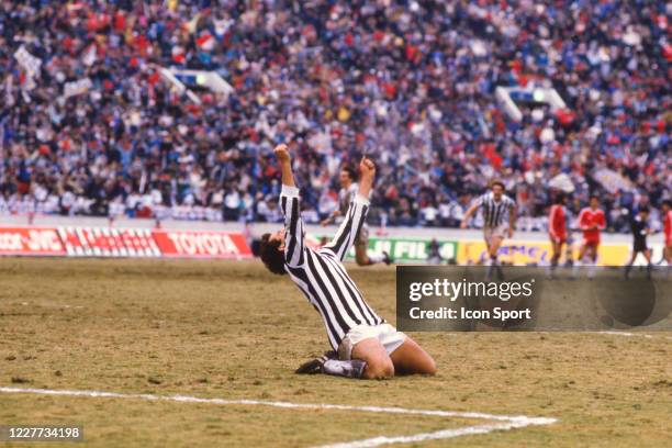 Michel PLATINI of Juventus celebrate his goal during the Intercontinental Cup, Toyota Cup, match between Juventus and Argentinos Juniors, at National...